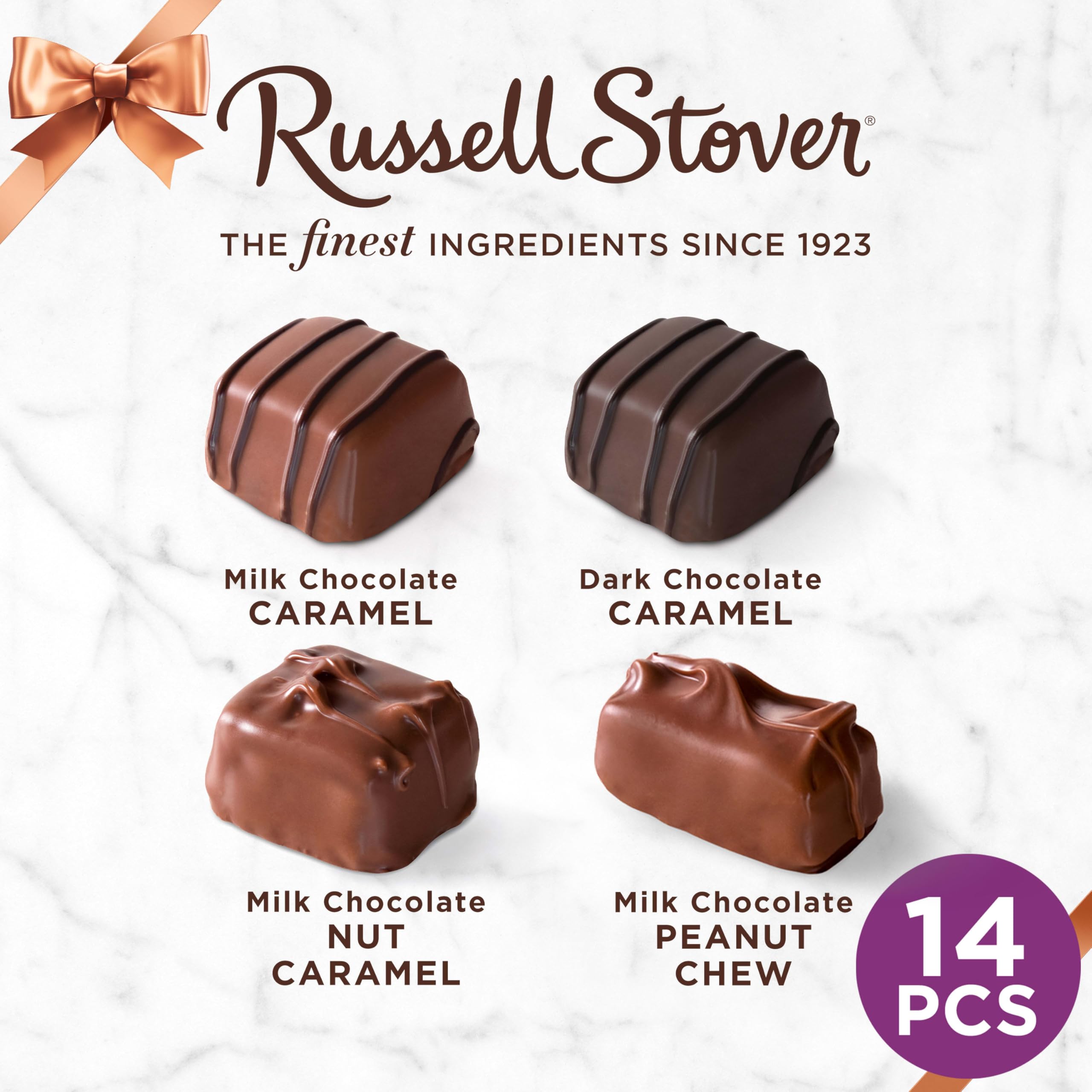 Russell Stover vista interna con piezas ordenadas y separadas