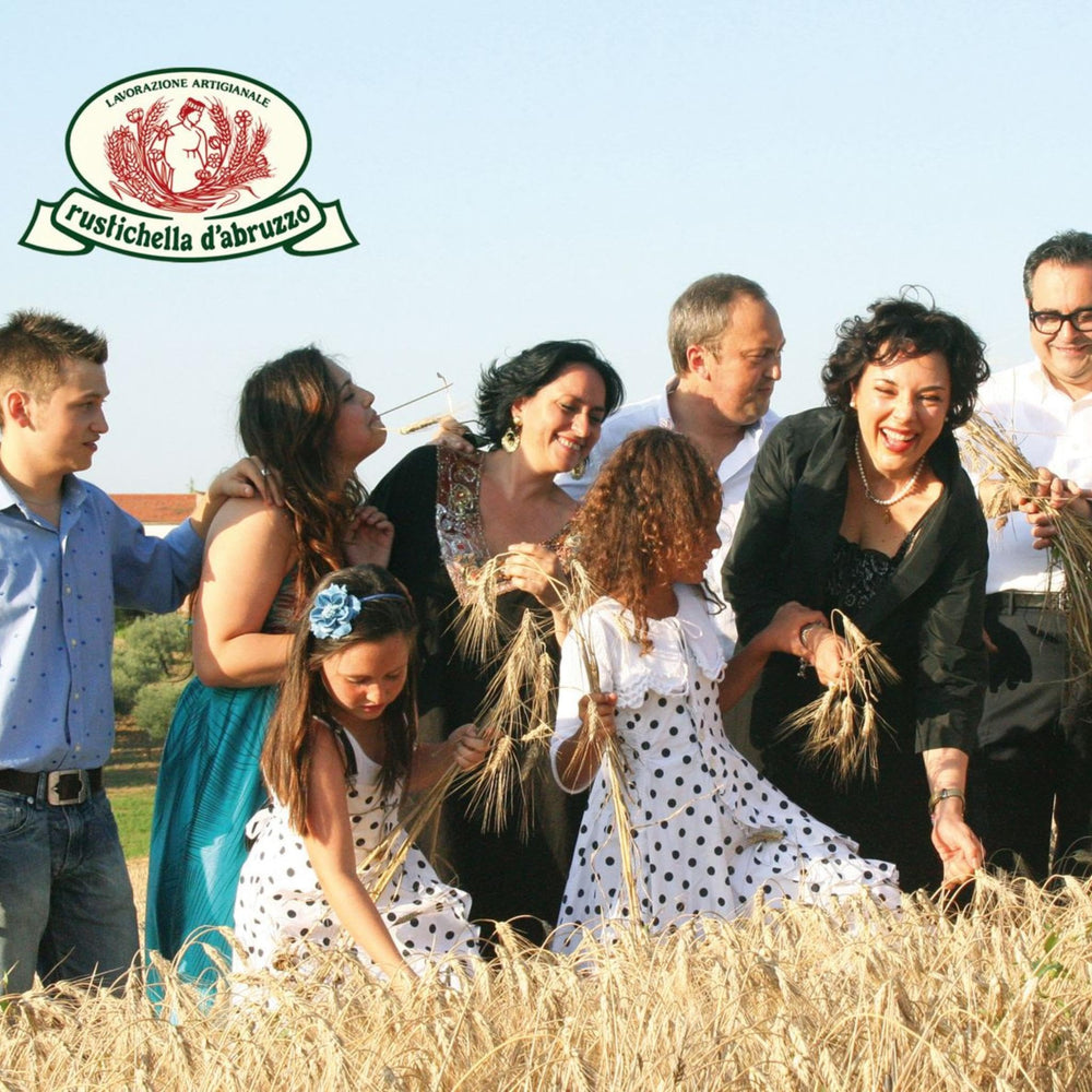 Rustichella d'Abruzzo etiqueta con información de ingredientes clara