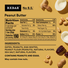 RXBAR barra desenvuelta muestra textura y sabor de mantequilla de cacahuate