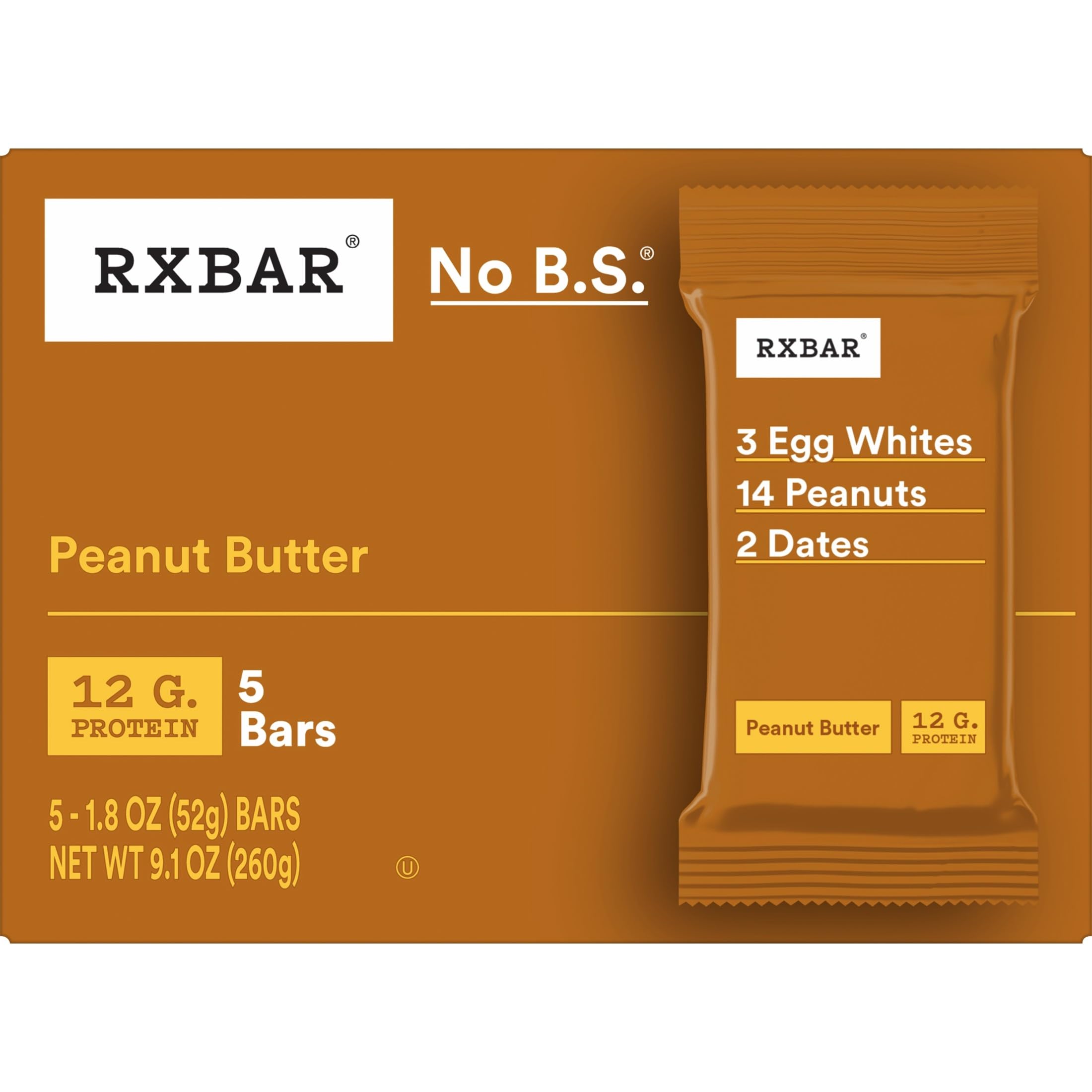 RXBAR tamaño de la barra comparado con la mano para idea de porción