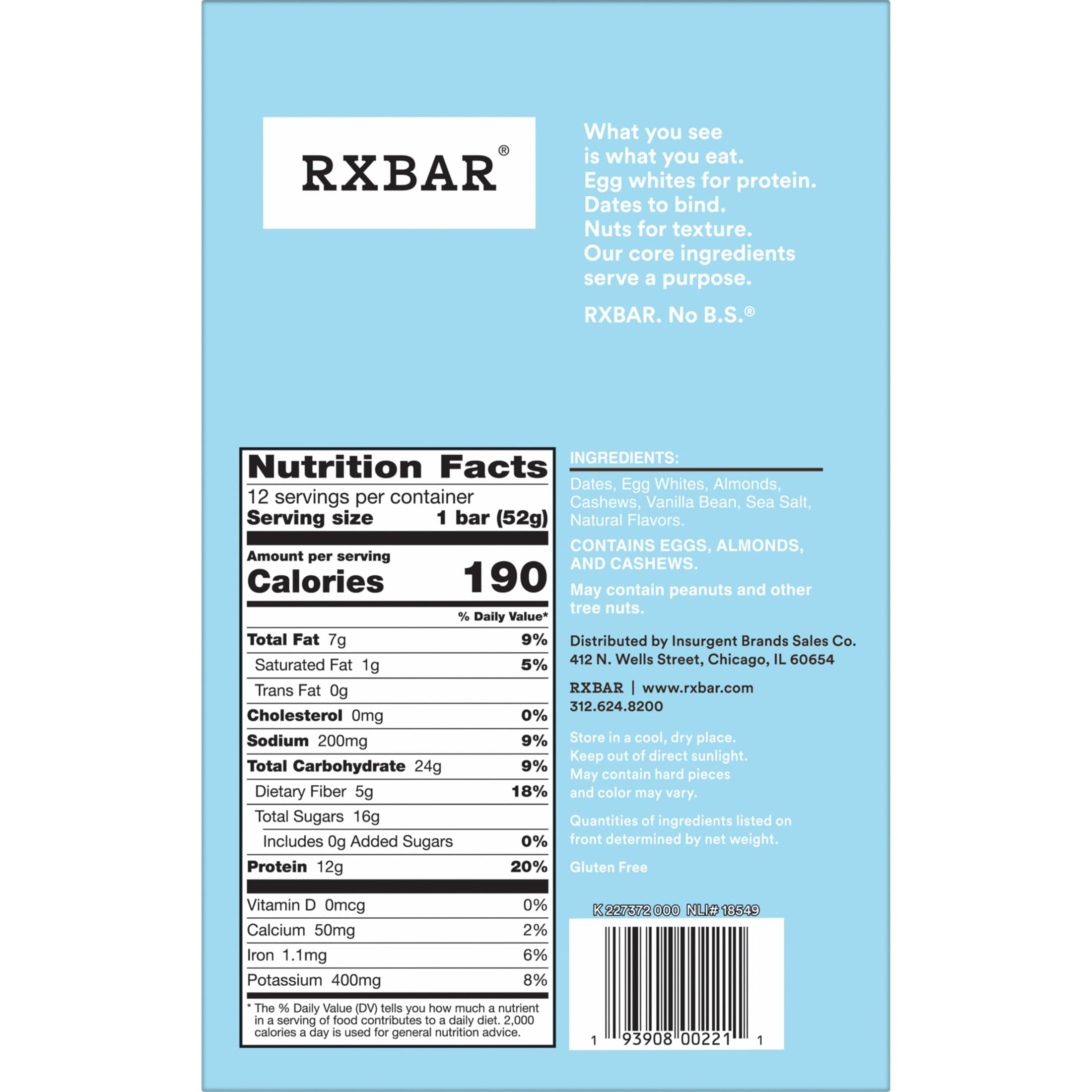 RXBAR primeros planos de almendras y dátiles que aportan sabor natural
