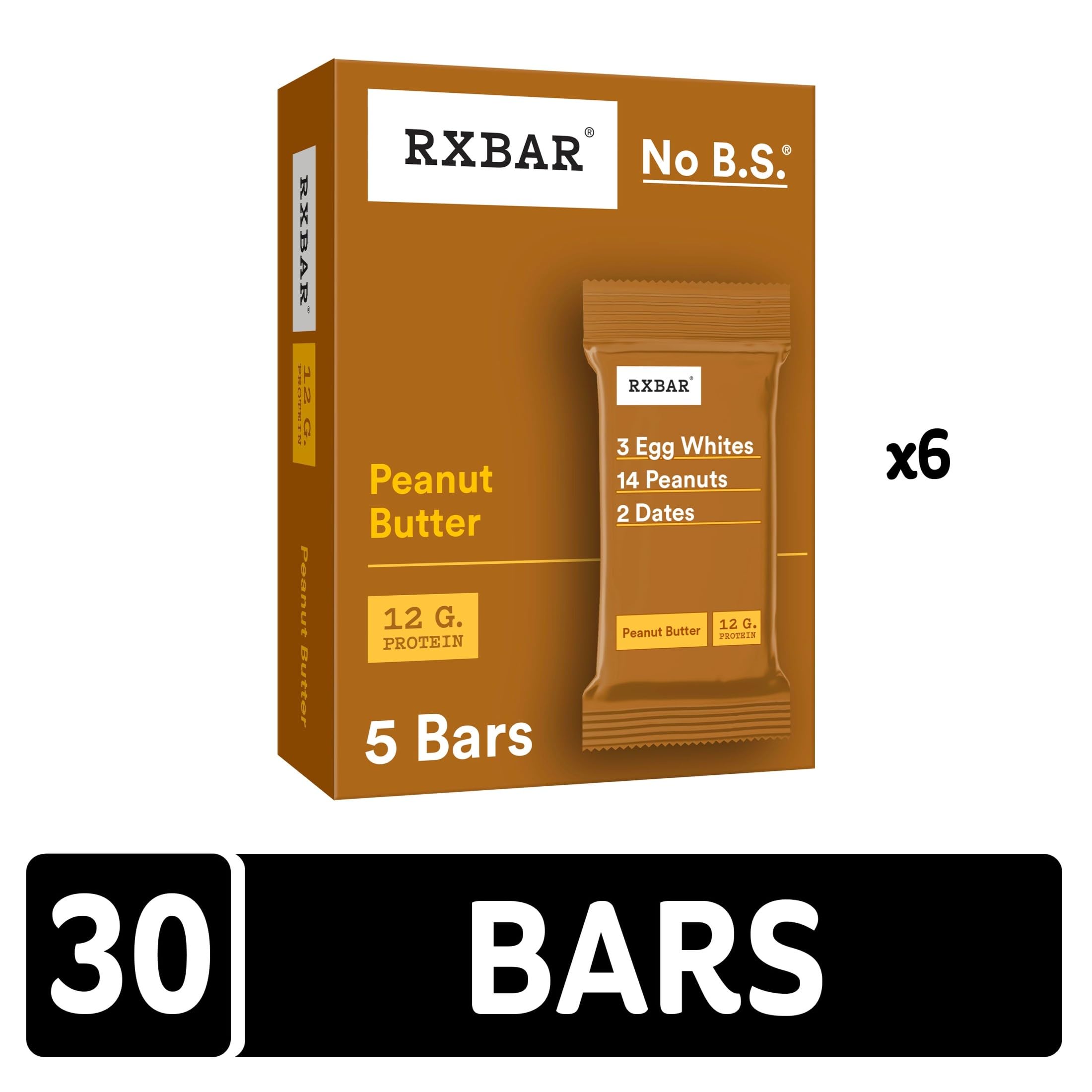 RXBAR primer plano de cacahuates y dátiles resaltando ingredientes reales