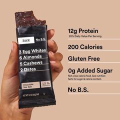 RXBAR textura cercana de la barra que destaca ingredientes reales