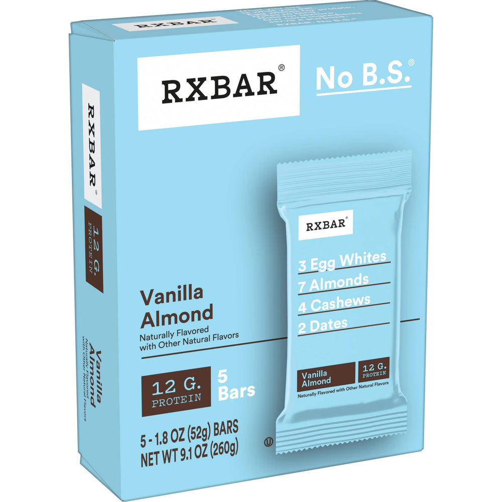 RXBAR varios empaques individuales listos para consumo sobre mesa