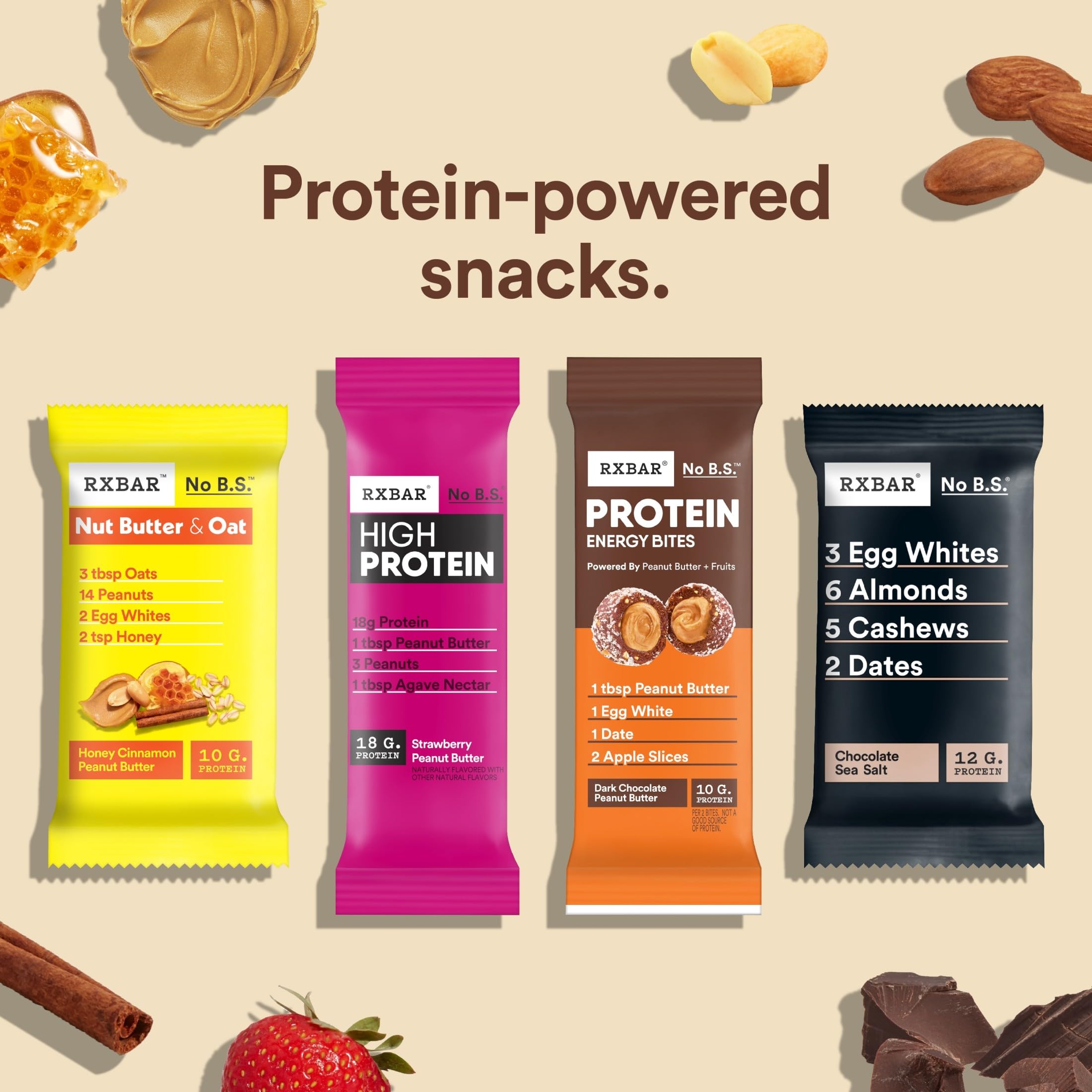 RXBAR sobre individual abierto listo para consumir fuera de casa