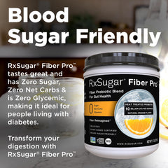 Vaso con bebida preparada RxSugar que apoya sensación de saciedad