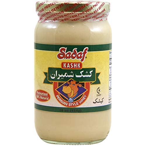 Sadaf frasco frontal mostrando etiqueta y textura cremosa, ideal para recetas persas