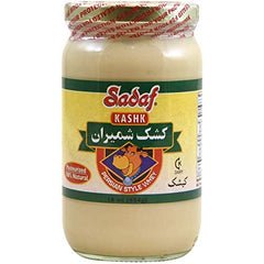 Sadaf frasco frontal mostrando etiqueta y textura cremosa, ideal para recetas persas