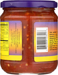 Sadie's salsa servida con totopos, perfecta para dip en reuniones
