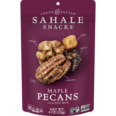 Sahale Snacks frente del empaque mostrando el paquete de 4 oz y el sello gluten free