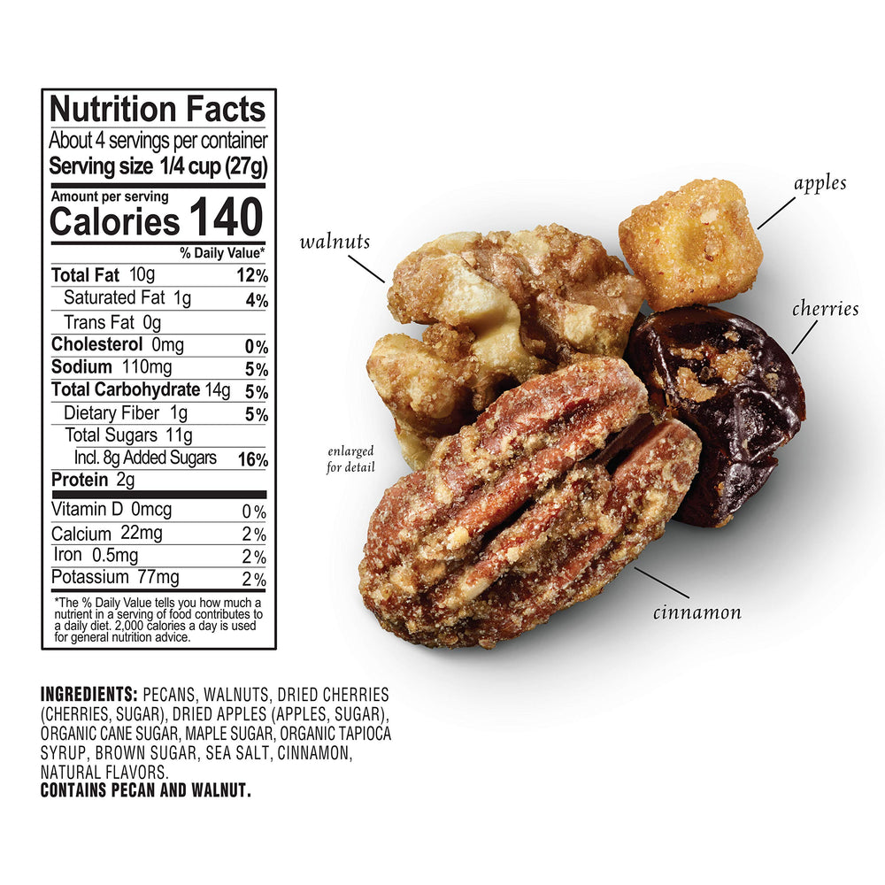 Sahale Snacks mezcla en un bol resaltando cerezas y manzana deshidratada para contraste de sabor