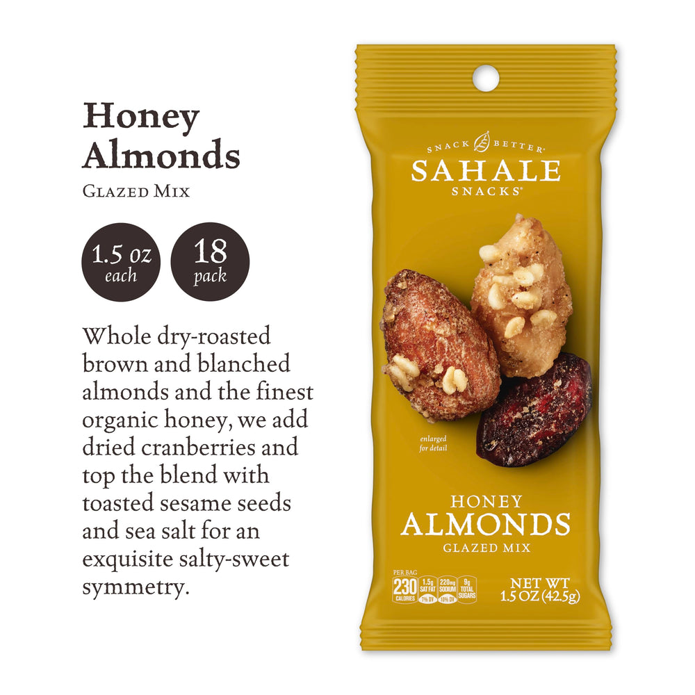 Sahale Snacks primer plano de almendras glaseadas y arándanos, textura crujiente