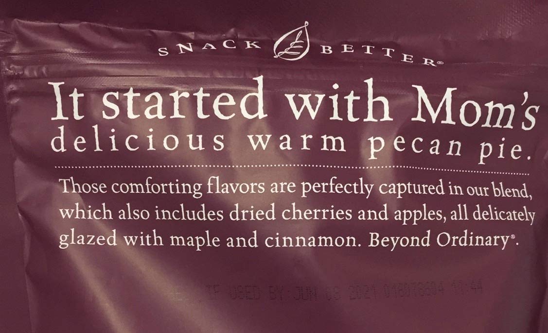 Sahale Snacks primer plano de textura con pacanas glaseadas y frutos