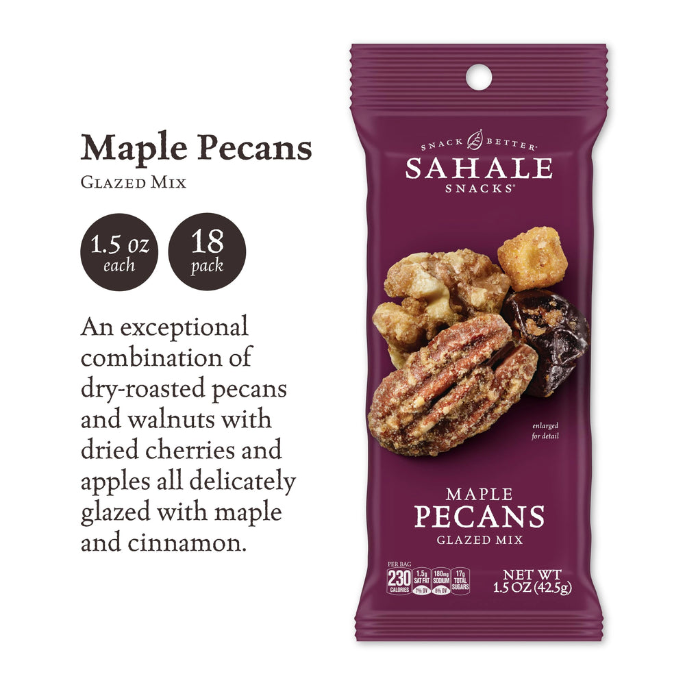 Sahale Snacks primer plano de pacanas glaseadas que resalta textura crujiente y sabor