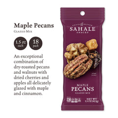 Sahale Snacks primer plano de pacanas glaseadas que resalta textura crujiente y sabor
