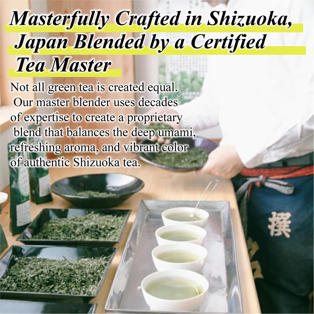 SAJIMOTO TEA textura de hojas fukamushi y matcha que garantiza extracción rápida