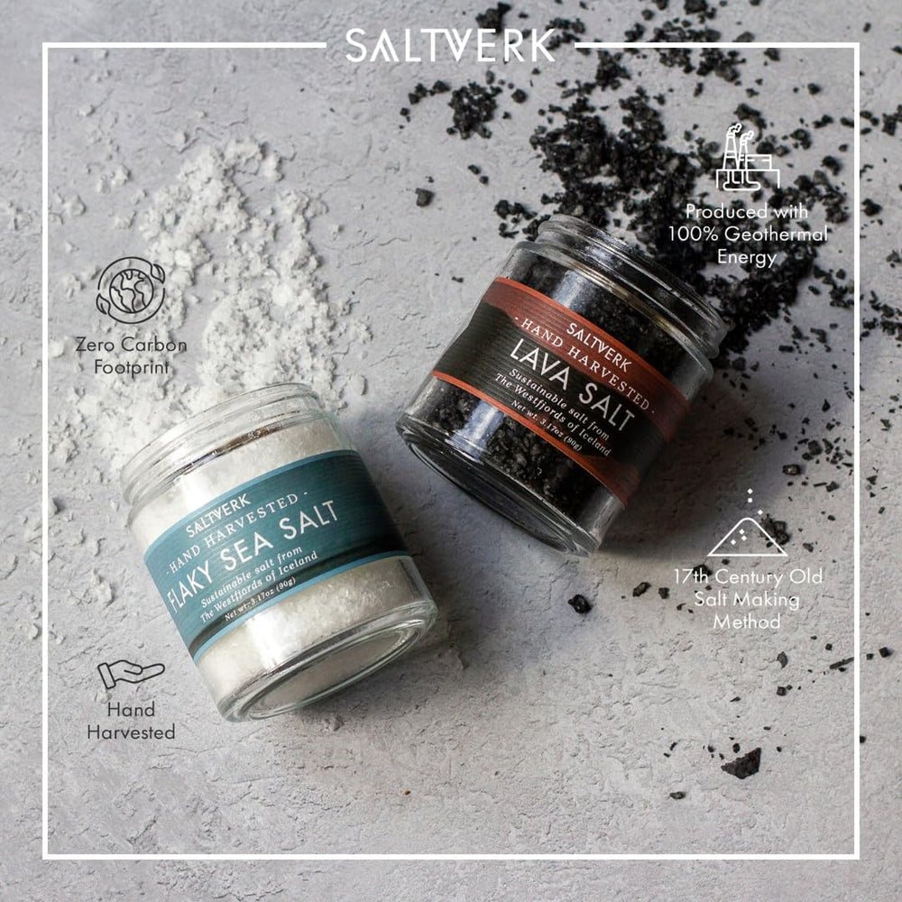 Saltverk textura Flaky en primer plano que añade crujiente y realce