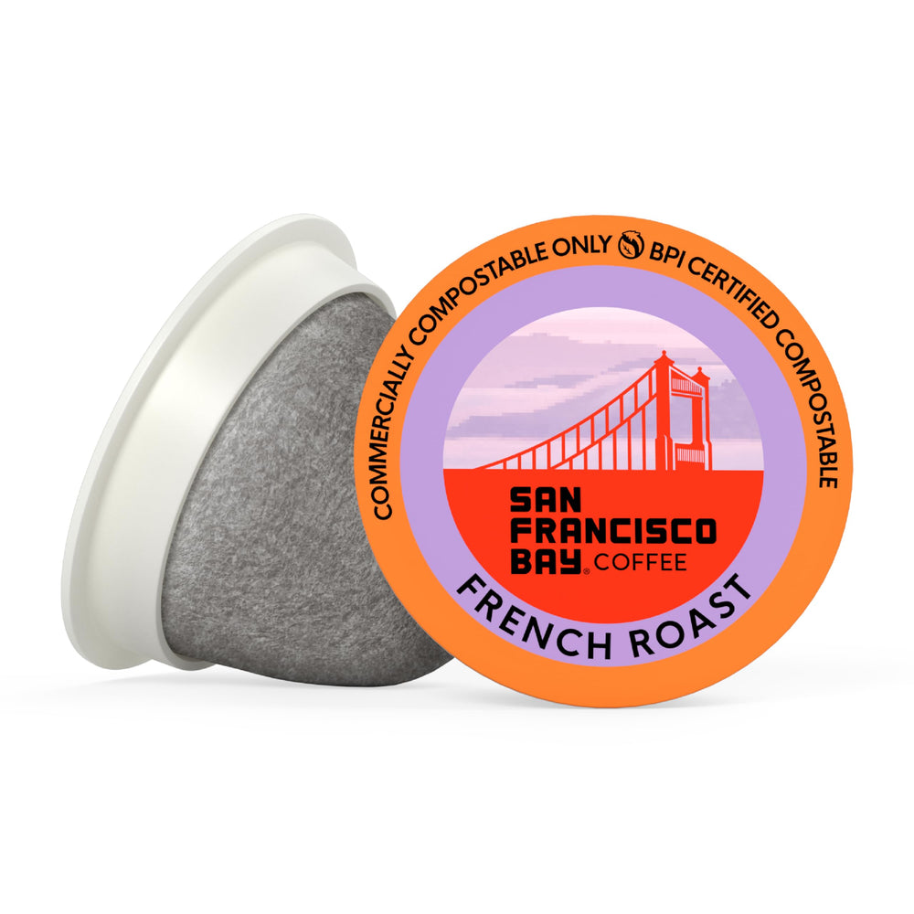 San Francisco Bay cápsula insertada en cafetera demostrando uso sencillo