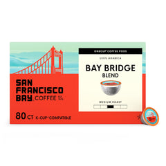 San Francisco Bay empaque frontal mostrando 80 cápsulas y beneficio de conveniencia