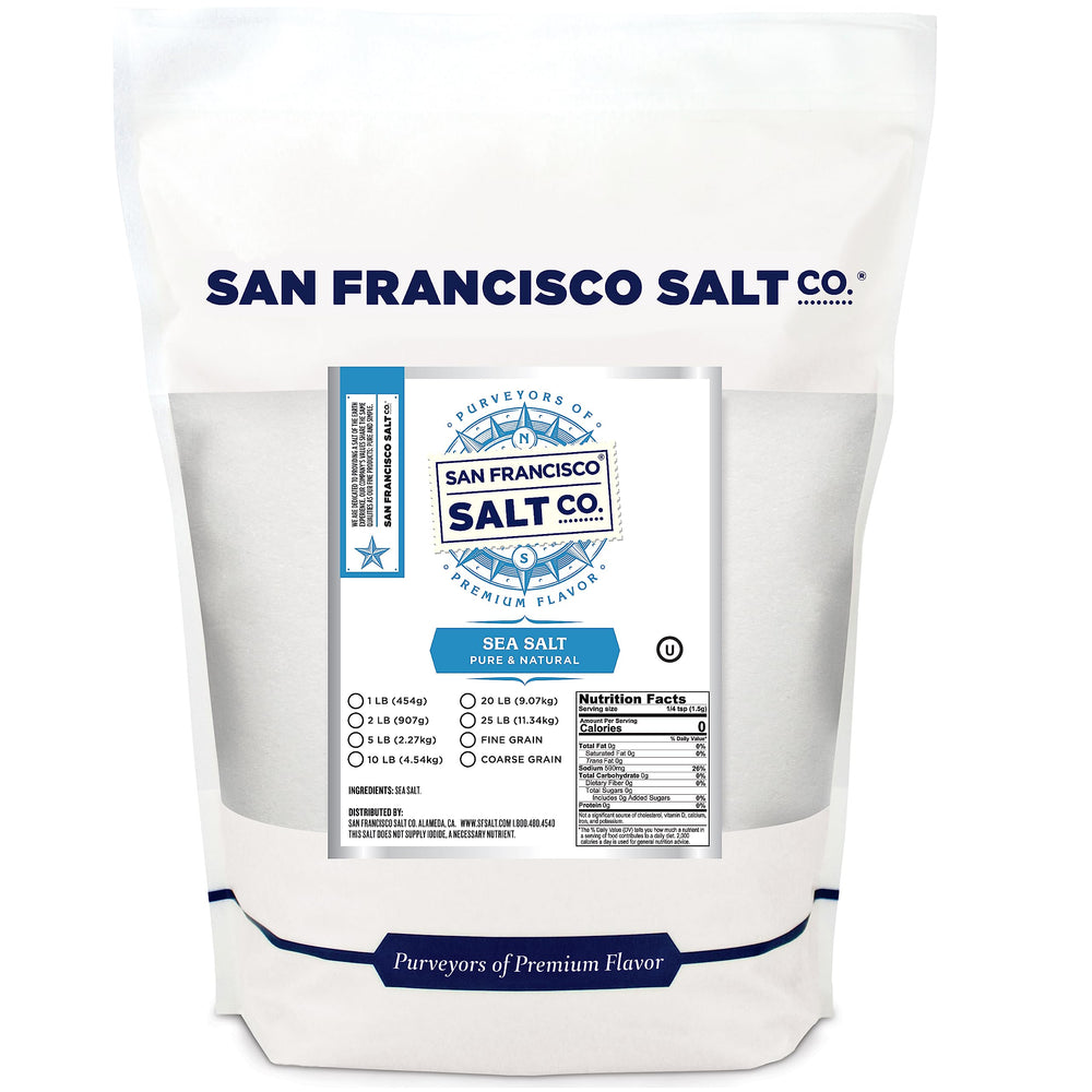 San Francisco Salt Company bolsa frontal de 5 lb con cierre resellable y beneficios