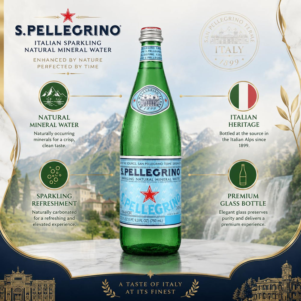 San Pellegrino burbujas finas en vaso que realzan sabores