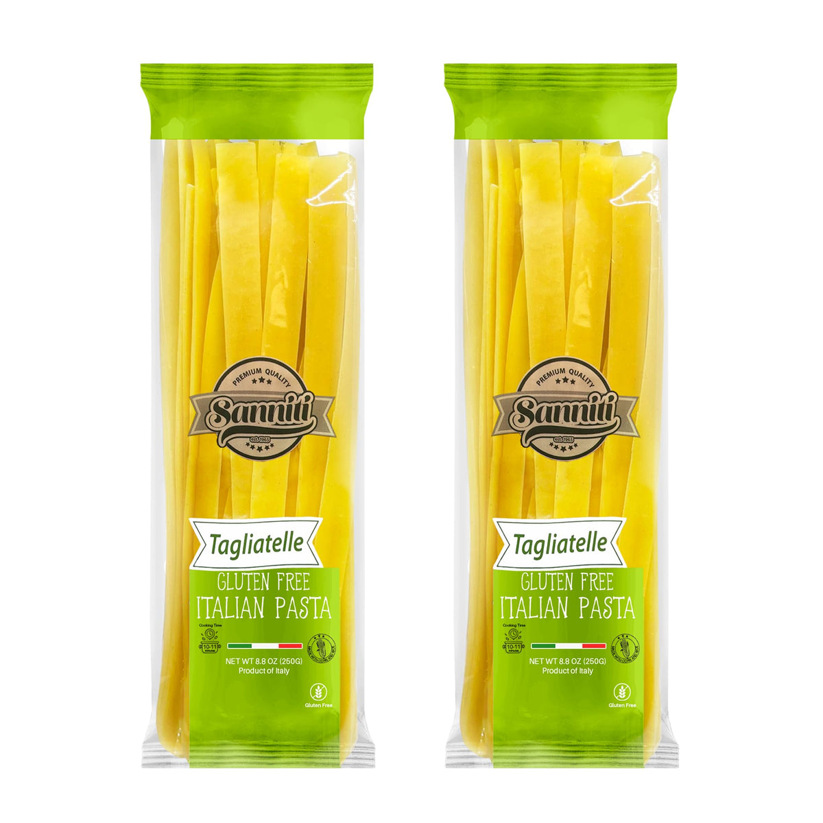 Sanniti empaque frontal del pack de dos, identificación clara y ventaja de conveniencia
