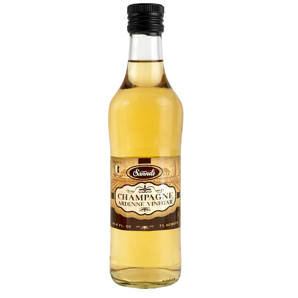 Sanniti vinagre Champagne Ardenne botella frontal elegancia y sabor