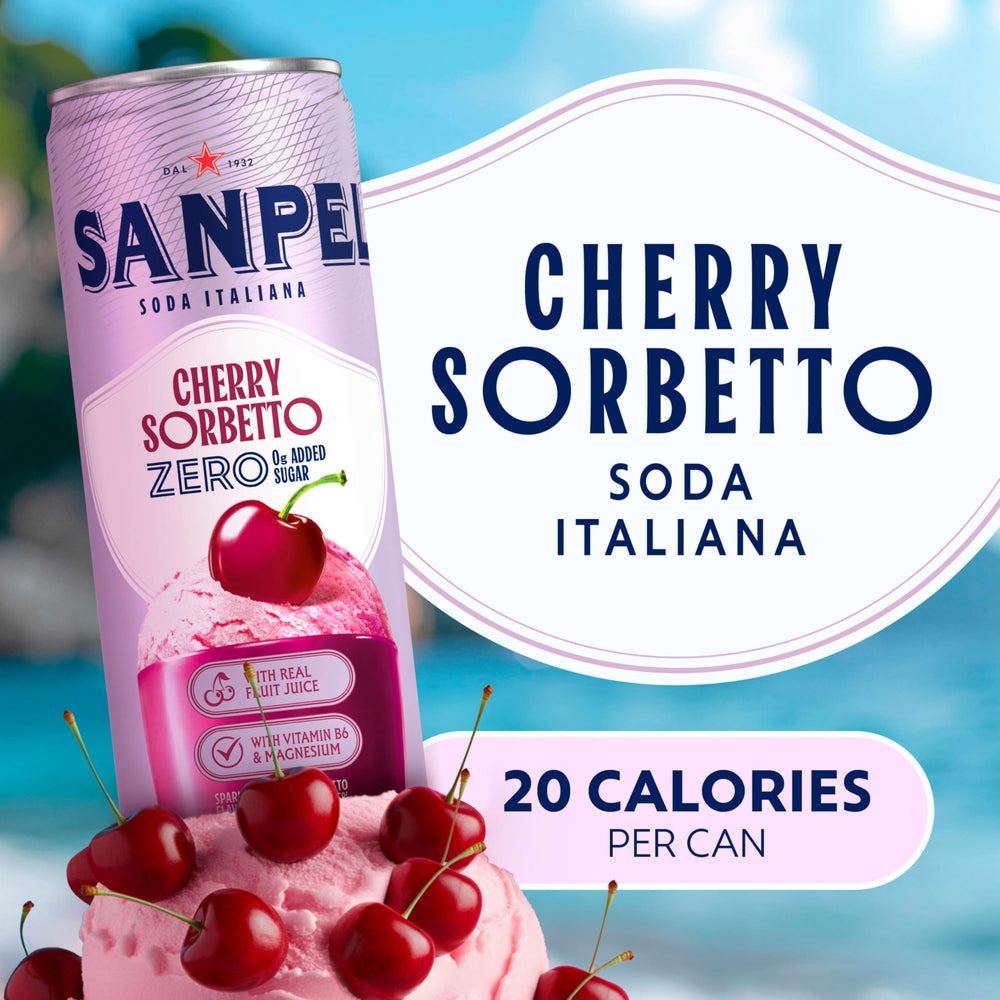 Sanpellegrino detalle de textura de lata que sugiere calidad y frescura