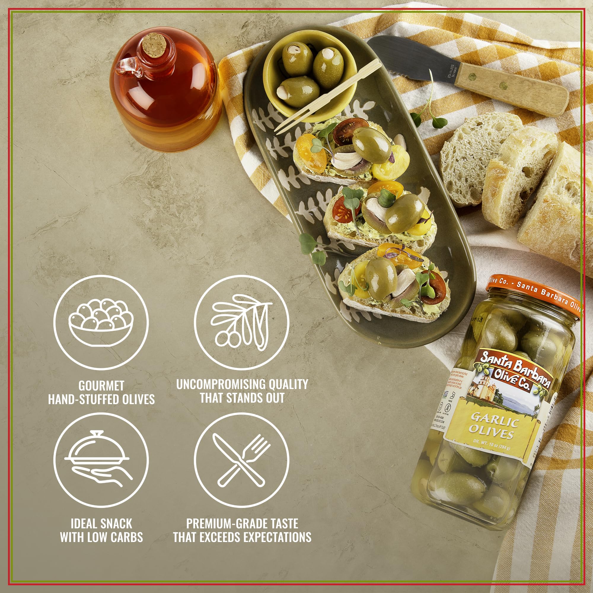Santa Barbara Olive Co pack de dos frascos de 10 oz listo para regalar o almacenar