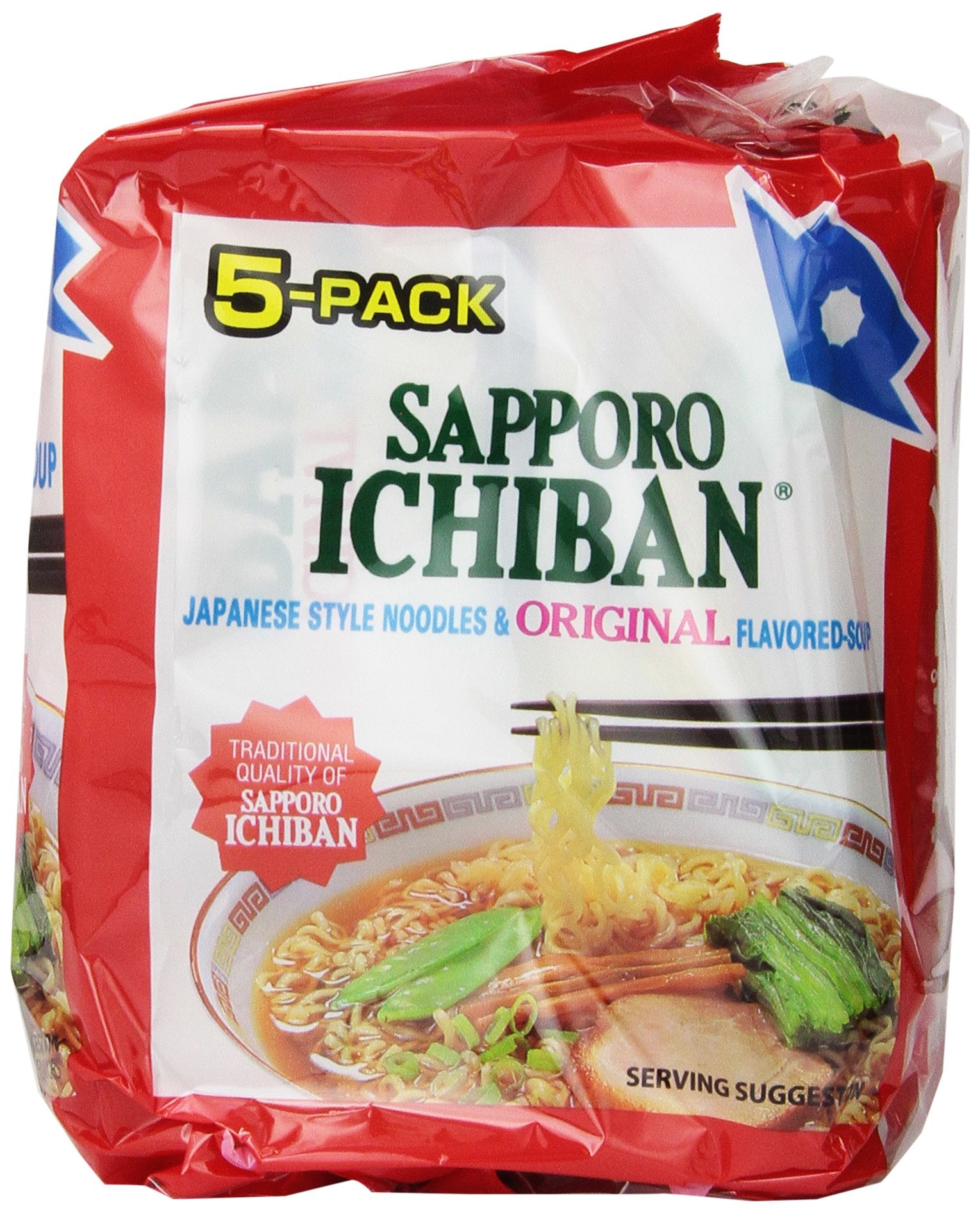 Sapporo Ichiban sobre de condimento abierto mostrando la salsa de soja y aroma