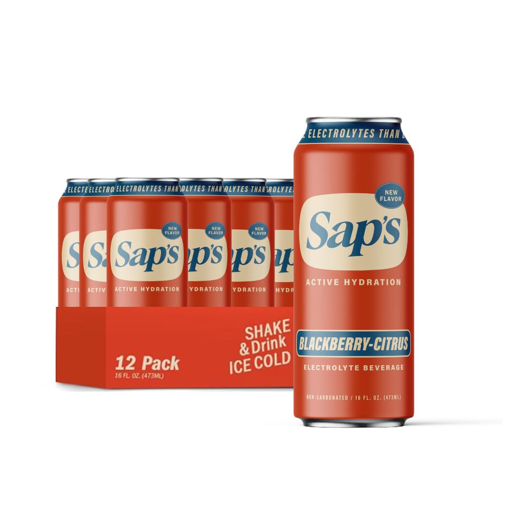 SAP’S lata frontal Blackberry Citrus mostrando etiqueta clara y beneficios