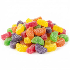 Sarah's Candy Factory bolsa frontal mostrando 5 libras y colorido atractivo
