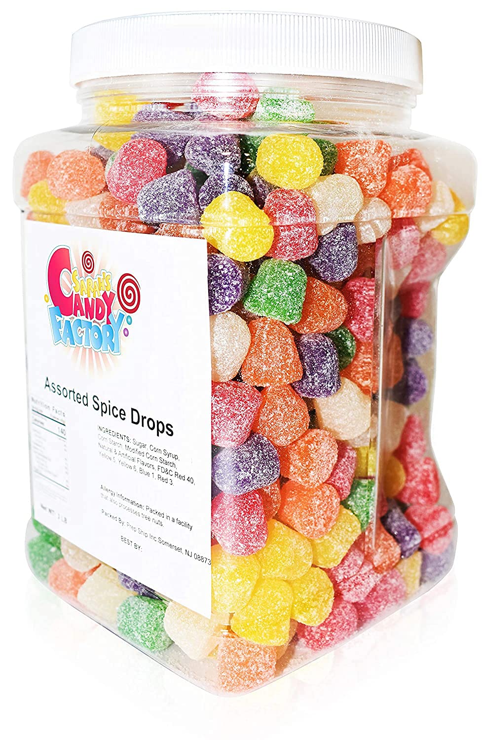 Sarah's Candy Factory tarro junto a referencia de tamaño, ideal para eventos