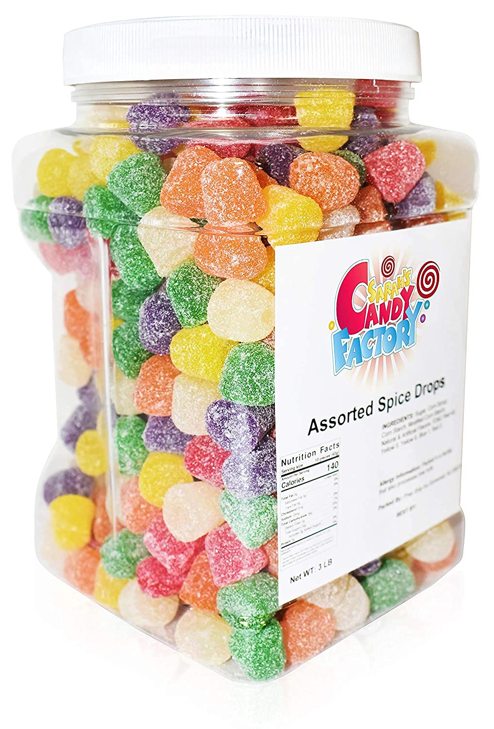 Sarah's Candy Factory primer plano de textura gomosa, masticable y atractiva
