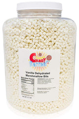 Sarah's Candy Factory frasco frontal mostrando mini marshmallows y conveniencia