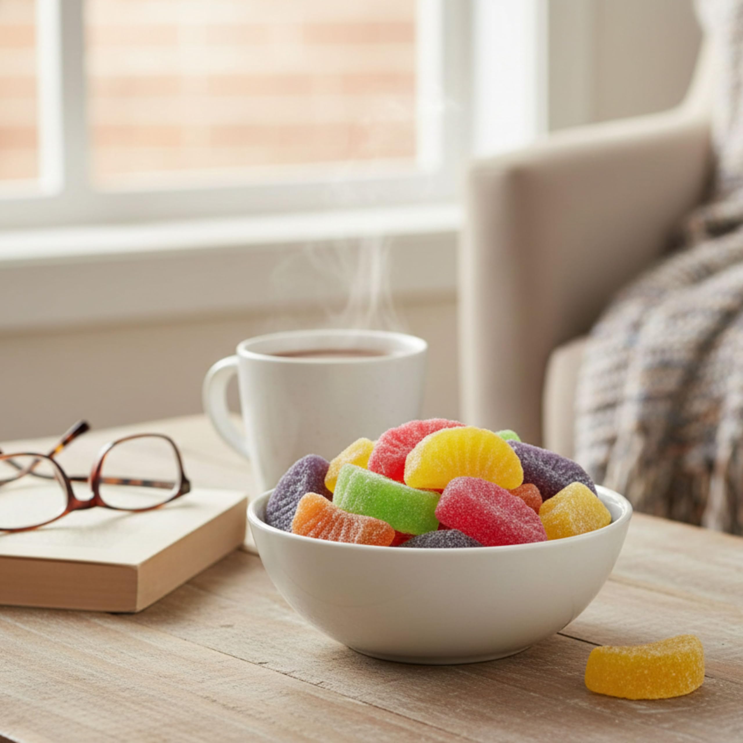 Sarah's Candy Factory etiqueta de ingredientes y precauciones visibles