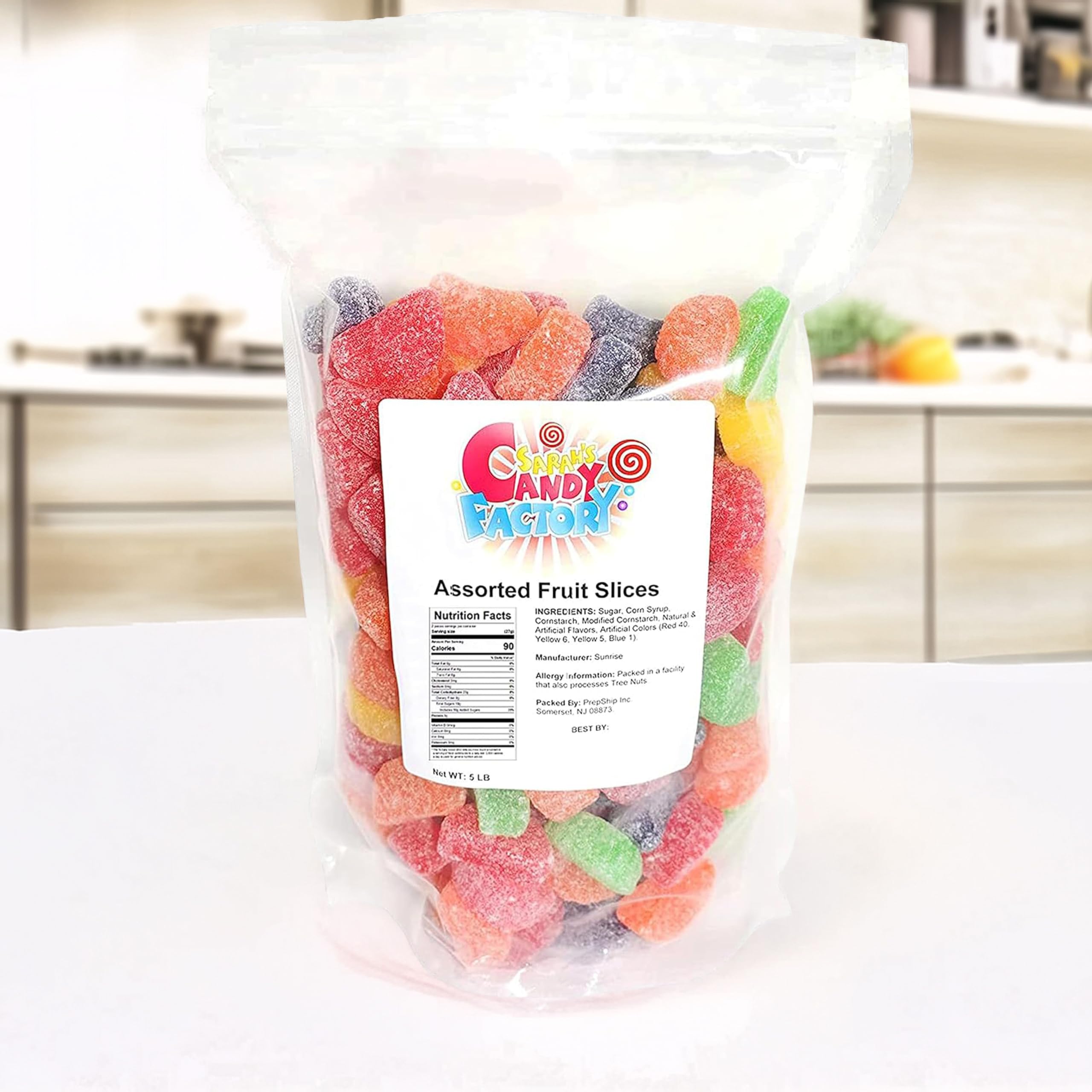 Sarah's Candy Factory presentación en fiesta resaltando variedad y color