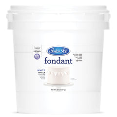 Satin Ice empaque frontal blanco mostrando 20 libras y ventaja de gran cantidad