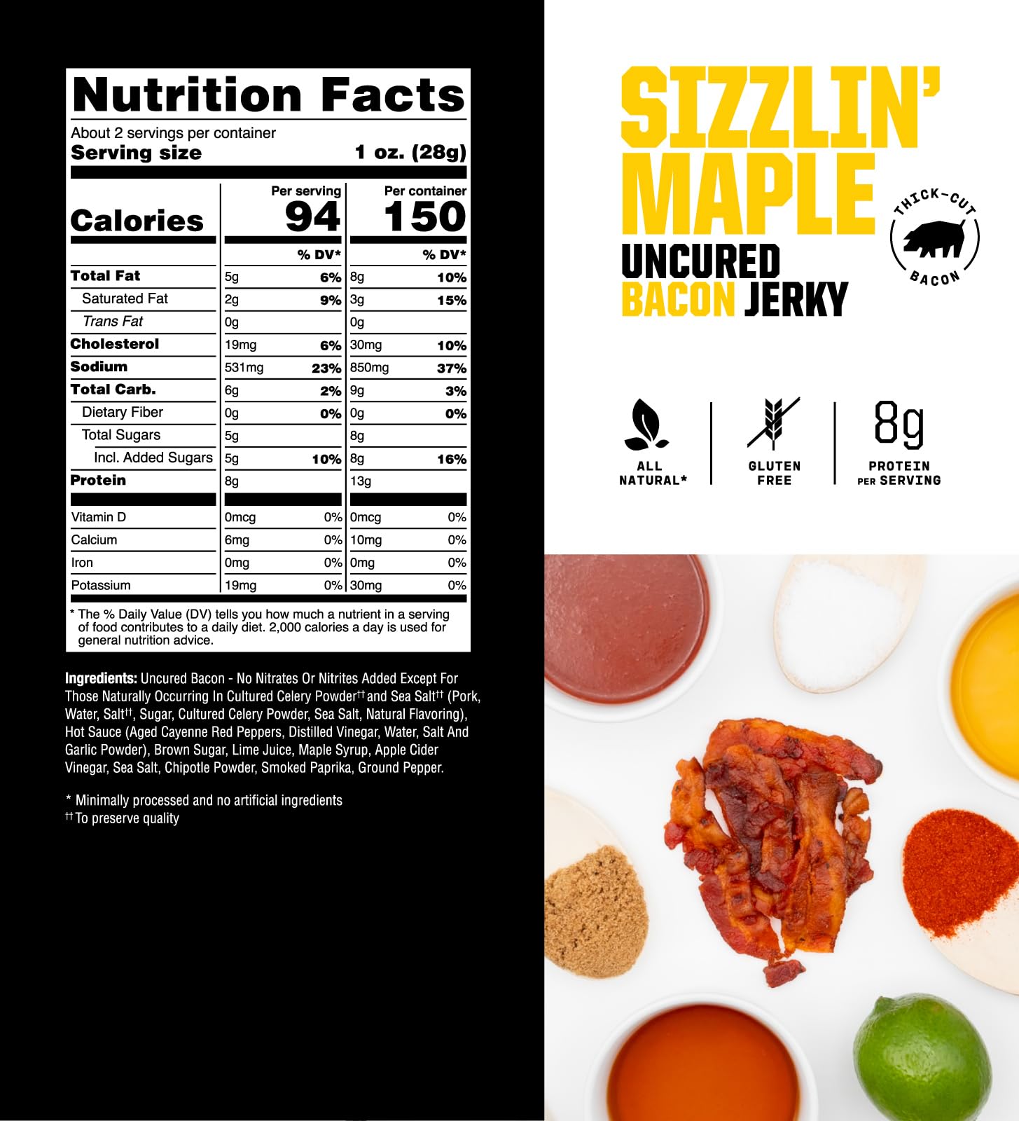 Savage Jerky Co. bolsa resellable abierta muestra porción práctica y fresca