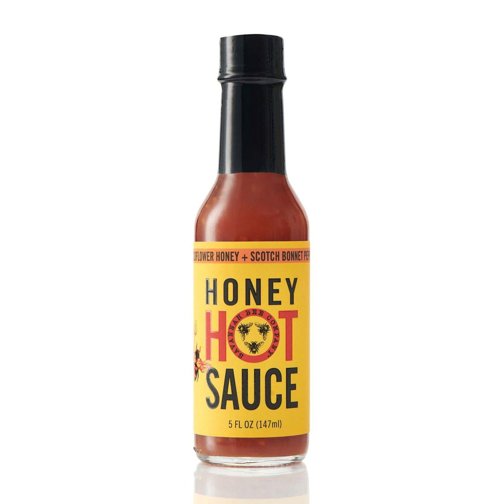 Savannah Bee Company frasco frontal mostrando miel picante gourmet