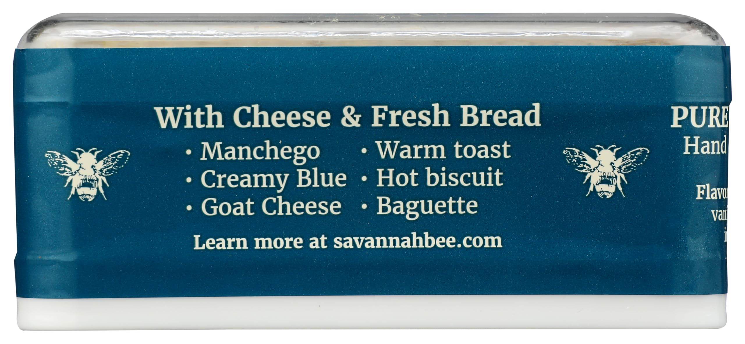 Savannah Bee Company panal en tabla con queso para acompañar