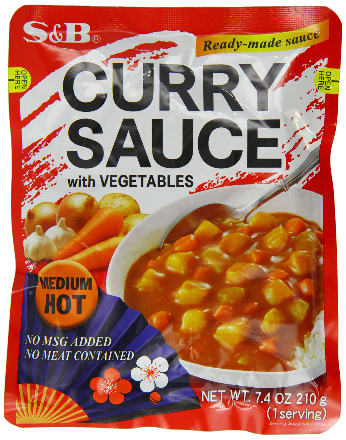 S&B frente del empaque mostrando el envase retort y marca, facilita preparación rápida