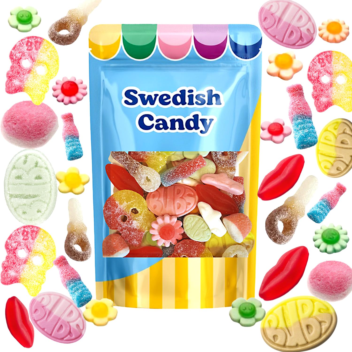 Scandylicious BUBS frente del paquete mostrando mezcla colorida y conveniencia