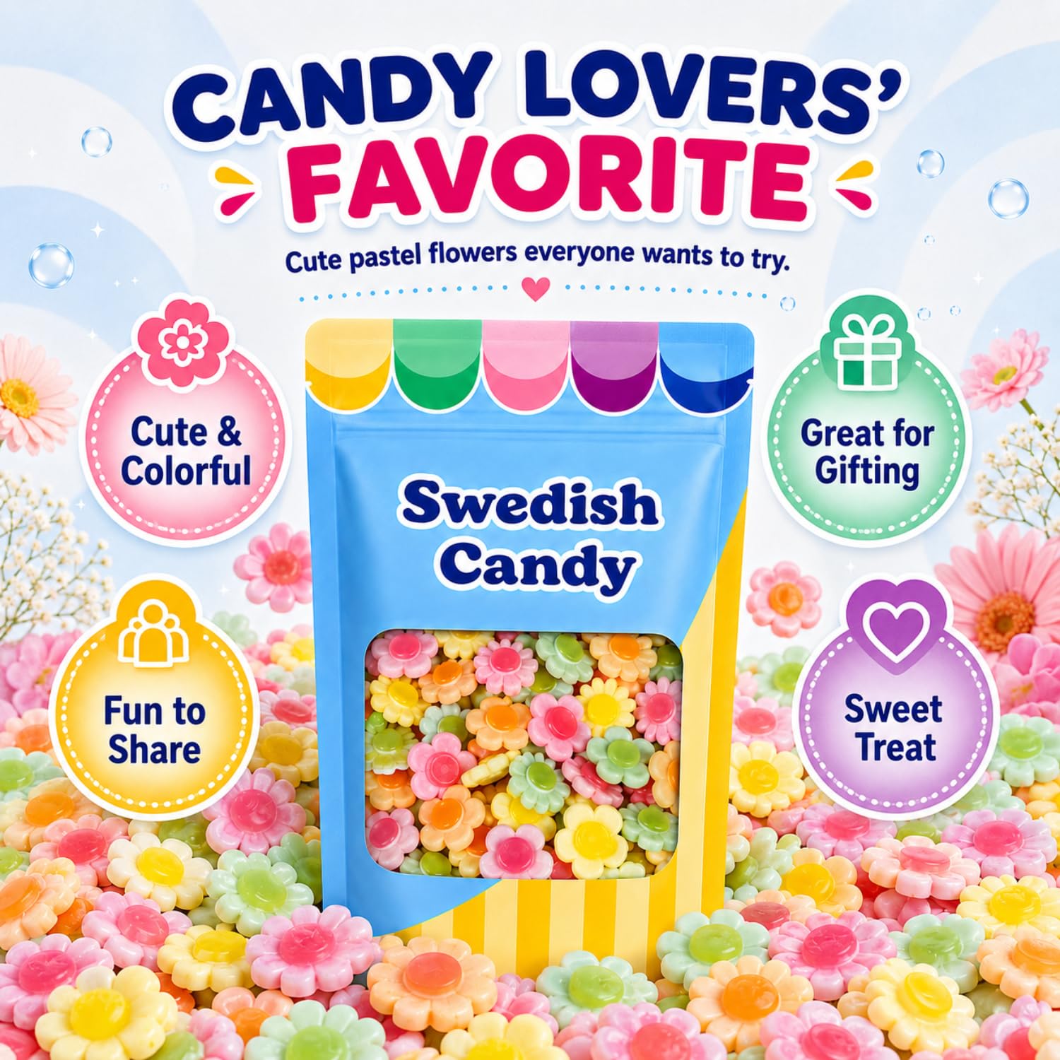 Scandylicious manos sirviendo gomitas para demostrar facilidad de uso