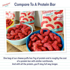 Schoolyard Snacks bolsa abierta en mano, práctico para llevar y consumir