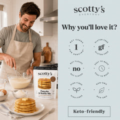 Scotty's Everyday waffle recién hecho en waflera demostrando dorado y esponjosidad