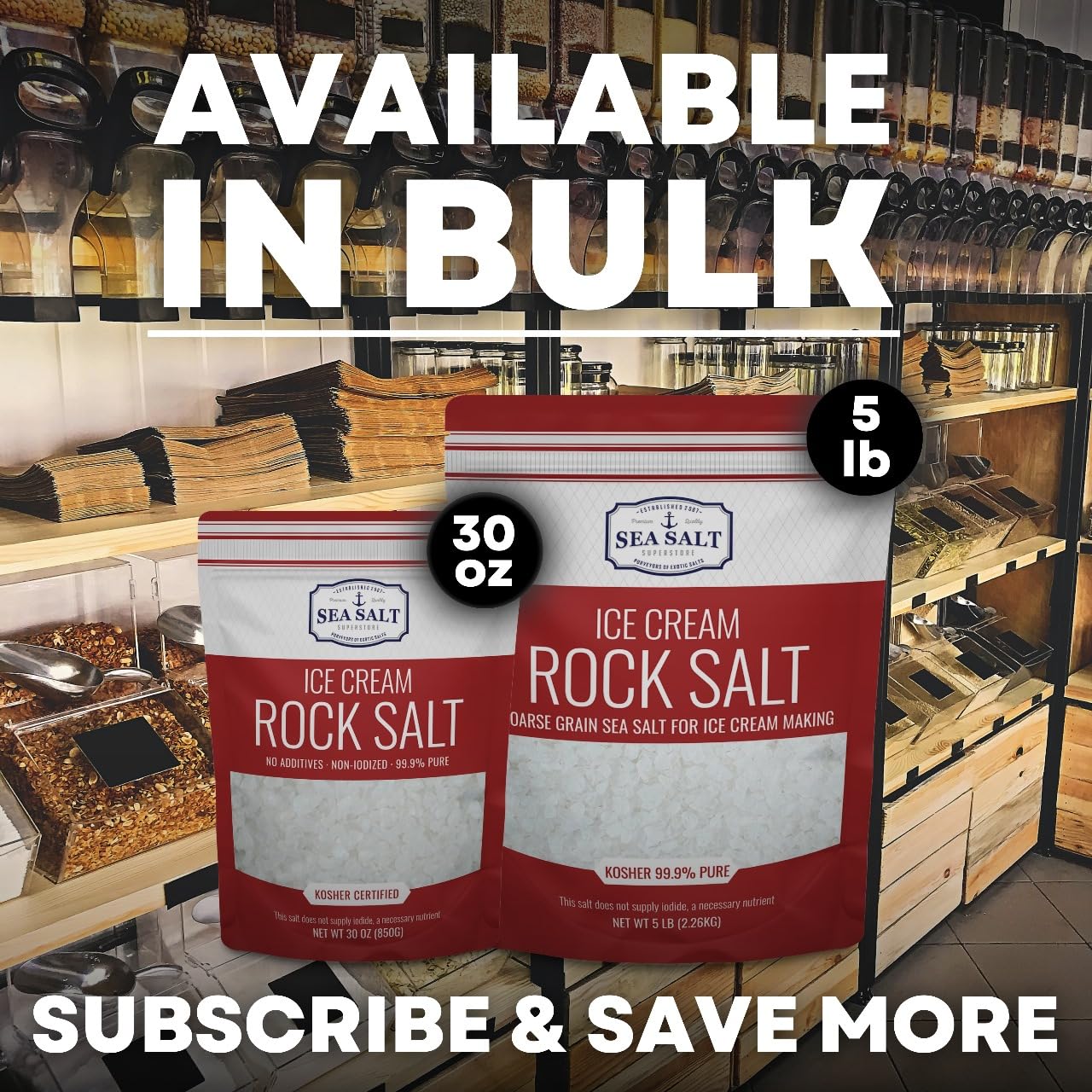 Sea Salt Superstore bol con hielo y sal mezclada, enfriamiento rápido