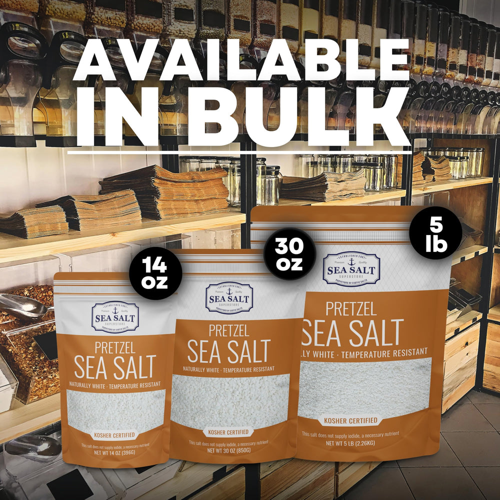 Sea Salt Superstore comparación de tamaño de cristales para efecto crujiente
