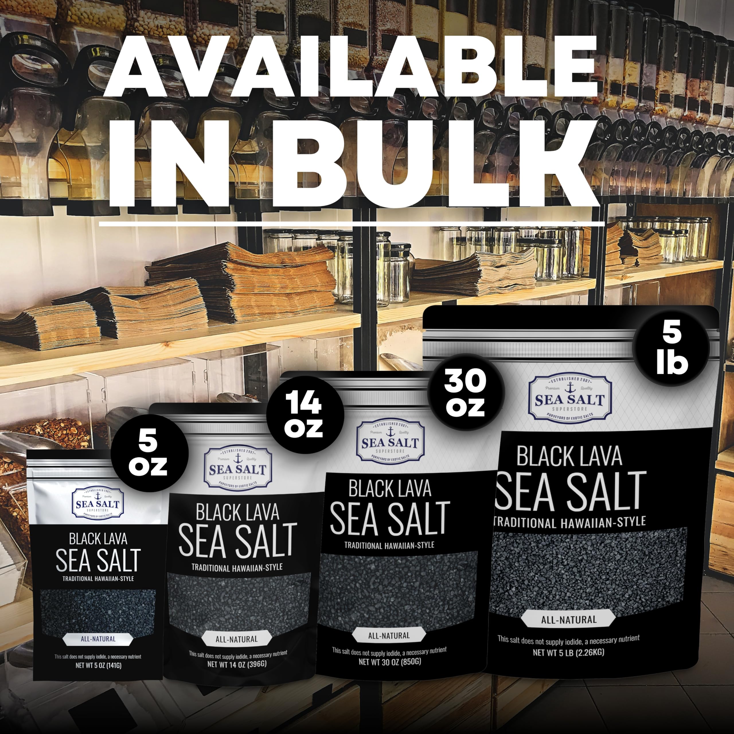 Sea Salt Superstore comparación de tamaño y escala del saco