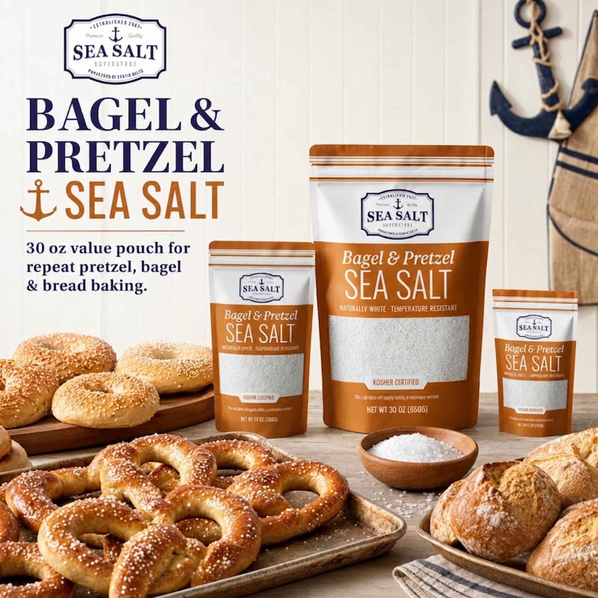 Sea Salt Superstore junto a una regla para comparar tamaño de cristales útil